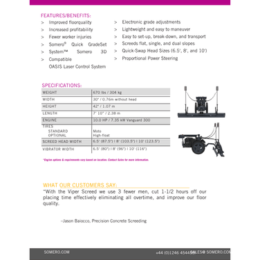 Somero Viper Laser Screed Complete Package Silver